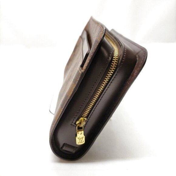 Authentic Louis Vuitton LV Clutch Saint Louis Ebene Brown Damier mn480-121325 - Picture 3 of 16